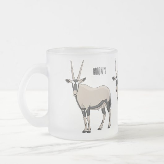 Oryx-Cartoon-Abbildung Mattglastasse (Links)