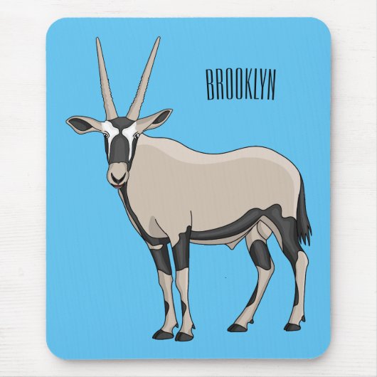 Oryx-Cartoon-Abbildung Mousepad (Vorne)