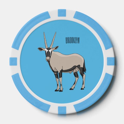 Oryx-Cartoon-Abbildung Pokerchips (Vorderseite)