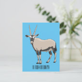 Oryx-Cartoon-Abbildung Postkarte (Stehend Vorderseite)