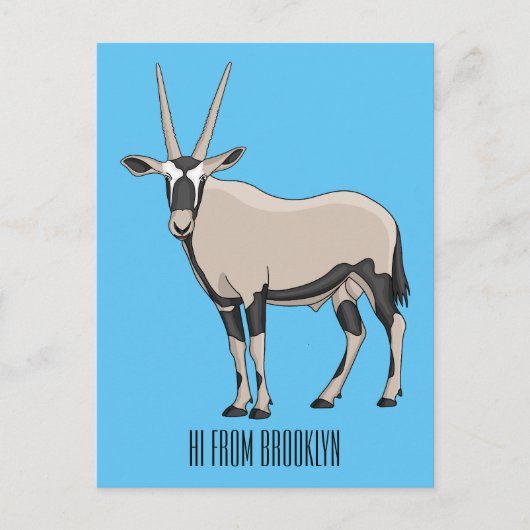Oryx-Cartoon-Abbildung Postkarte (Vorderseite)