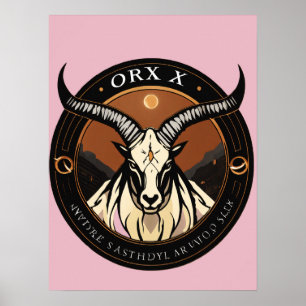 Oryx Logo – Elegante Antilopen-Silhouette Poster