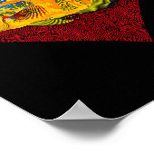 Os Valentines Day Fish Love Fingerprint Poster (Ecke)