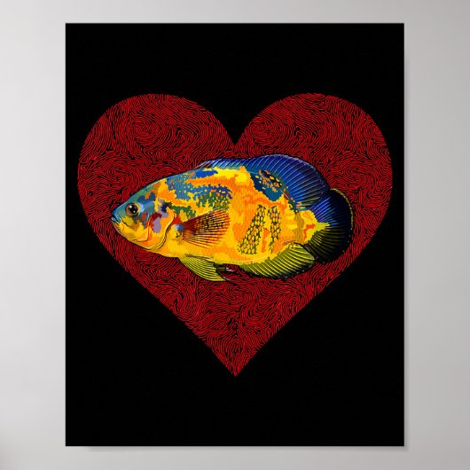 Os Valentines Day Fish Love Fingerprint Poster (Vorne)