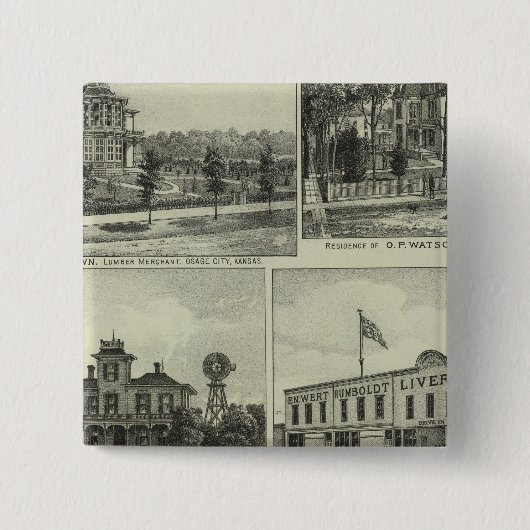 Osage, Mound und Burlington, Kansas Button (Vorderseite)