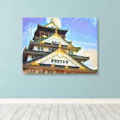 Osaka Castle (Blue sky ver.) Leinwanddruck (Insitu (Holzboden))