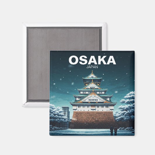 Osaka Castle Japan Winter Magnet (Vorderseite/Rückseite)