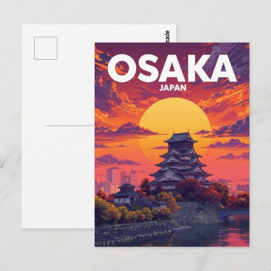 Osaka Castle Sunset Dreams Postkarte (Vorne/Hinten)