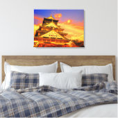 Osaka Castle (Sunset ver.) [Premium Canvas] Leinwanddruck (Insitu (Schlafzimmer))