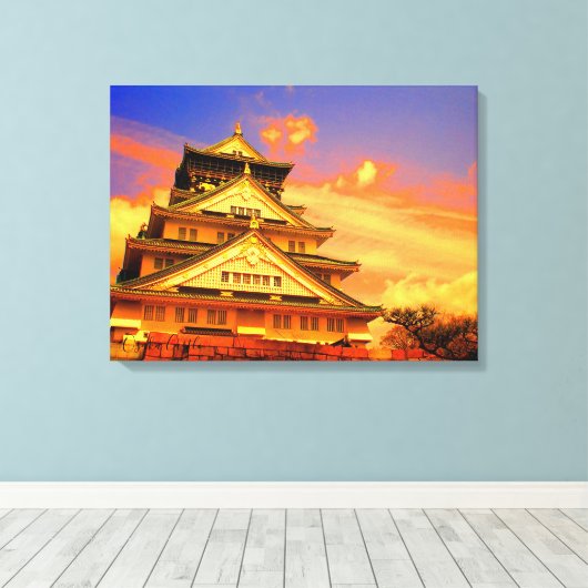 Osaka Castle (Sunset ver.) [Premium Canvas] Leinwanddruck (Insitu (Holzboden))