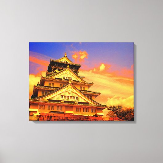 Osaka Castle (Sunset ver.) [Premium Canvas] Leinwanddruck (Vorderseite)