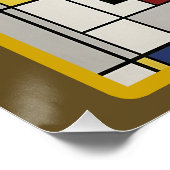 OSAKA central map Piet Mondrian style Poster (Ecke)