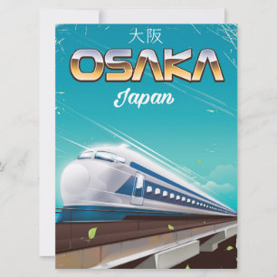 Osaka Japan Bullet Train Vintage Reiseposter