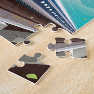 Osaka Japan Bullet Train Vintage Reiseposter Puzzle