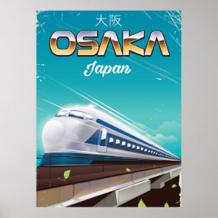 Osaka Japan Bullet-Zug Vintage-Reiseposter Poster