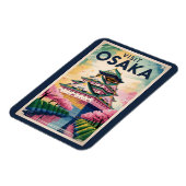 Osaka Japan Castle Illustration Travel Art Vintage Magnet (Linke Seite)