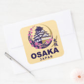 Osaka Japan Cherry Blossoms Quadratischer Aufkleber (Umschlag)