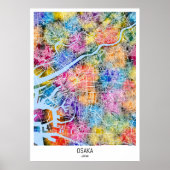 Osaka Japan City Map Poster (Vorne)