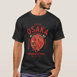 Osaka Japan Dotonbori betrunkener Tintenfisch T-Shirt