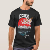 Osaka Japan Flag Cherry Blossom Souvenir T-Shirt (Vorderseite)
