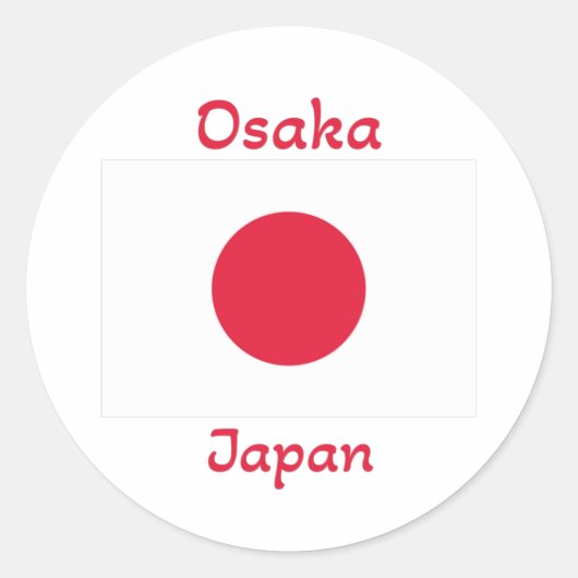 Osaka Japan Flag Runder Aufkleber (Vorderseite)