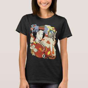 Osaka Japan Geisha Florales Reise T-Shirt