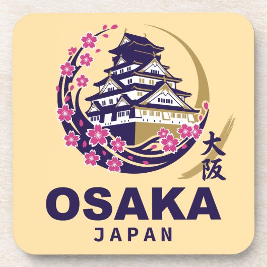 Osaka Japan Kirschblüten Getränkeuntersetzer (Vorderseite)