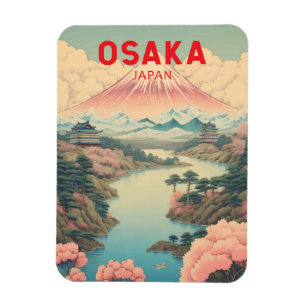 Osaka Japan Mount Fuji Reise Kunst Vintage Magnet