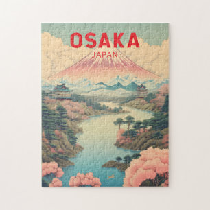 Osaka Japan Mount Fuji Reise Kunst Vintage Puzzle