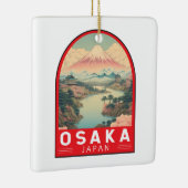 Osaka Japan Mount Fuji Reisemusik Emblem Keramikornament (Rechts)