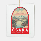 Osaka Japan Mount Fuji Reisemusik Emblem Keramikornament (Links)