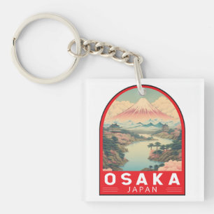 Osaka Japan Mount Fuji Reisemusik Emblem Schlüsselanhänger