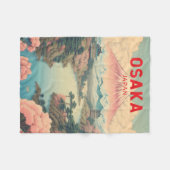 Osaka Japan Mount Fuji Reisen Vintag Fleecedecke (Vorderseite (Horizontal))