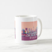 Osaka Japan Pastel Travel Design Kaffeetasse (VorderseiteRechts)