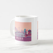 Osaka Japan Pastel Travel Design Kaffeetasse (Vorderseite Links)