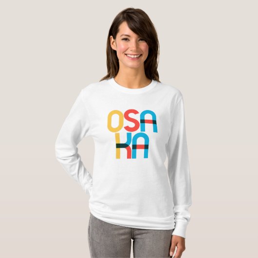 Osaka Japan Pop Art Letters T-Shirt (Vorne ganz)