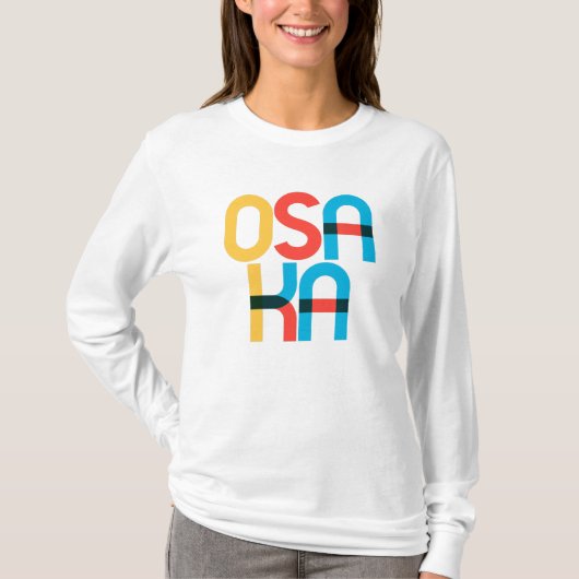 Osaka Japan Pop Art Letters T-Shirt (Vorderseite)