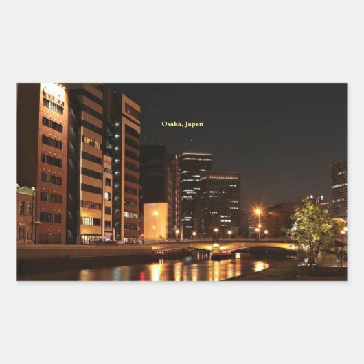 Osaka, Japan Rechteckiger Aufkleber (Vorderseite)