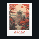 Osaka Japan Reisen Kunst Vintag Postkarte<br><div class="desc">Osaka Retro Vektorreise Design. Es ist bekannt für seine moderne Architektur,  das Nachtleben und die herzhafte Küche der Straße. Die bedeutendste historische Sehenswürdigkeit ist die Burg Osaka aus dem 16. Jahrhundert,  die mehrfach restauriert wurde.</div>