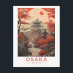 Osaka Japan Reisen Kunst Vintag Postkarte<br><div class="desc">Osaka Retro Vektorreise Design. Es ist bekannt für seine moderne Architektur,  das Nachtleben und die herzhafte Küche der Straße. Die bedeutendste historische Sehenswürdigkeit ist die Burg Osaka aus dem 16. Jahrhundert,  die mehrfach restauriert wurde.</div>