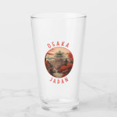Osaka Japan Retro Distressed Circle Glas (Vorderseite)