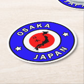 Osaka Japan Runder Pappuntersetzer (Angewinkelt)