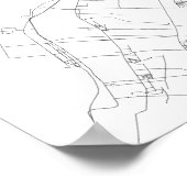 Osaka, Japan (schwarz auf weiß) Poster (Ecke)