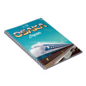 Osaka Japan Train Vintage Reiseposter Notizblock (Rechte Seite)