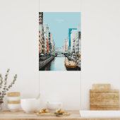 Osaka, Japan Travel Artwork Poster (Küche)