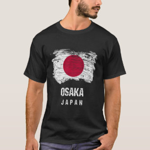 Osaka Japan Urlaub Japanische Flagge erschüttert T-Shirt