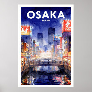 Osaka Japan Vintage Reise Poster