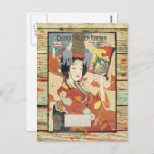 Osaka Japan Vintage Travel Poster Postkarte (Vorne/Hinten)