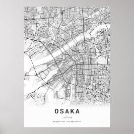 Osaka Kartografie Stadtkarte Poster
