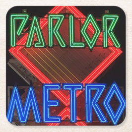Osaka Pachinko Parlor Neon-Schild Vintage Japan Rechteckiger Pappuntersetzer
